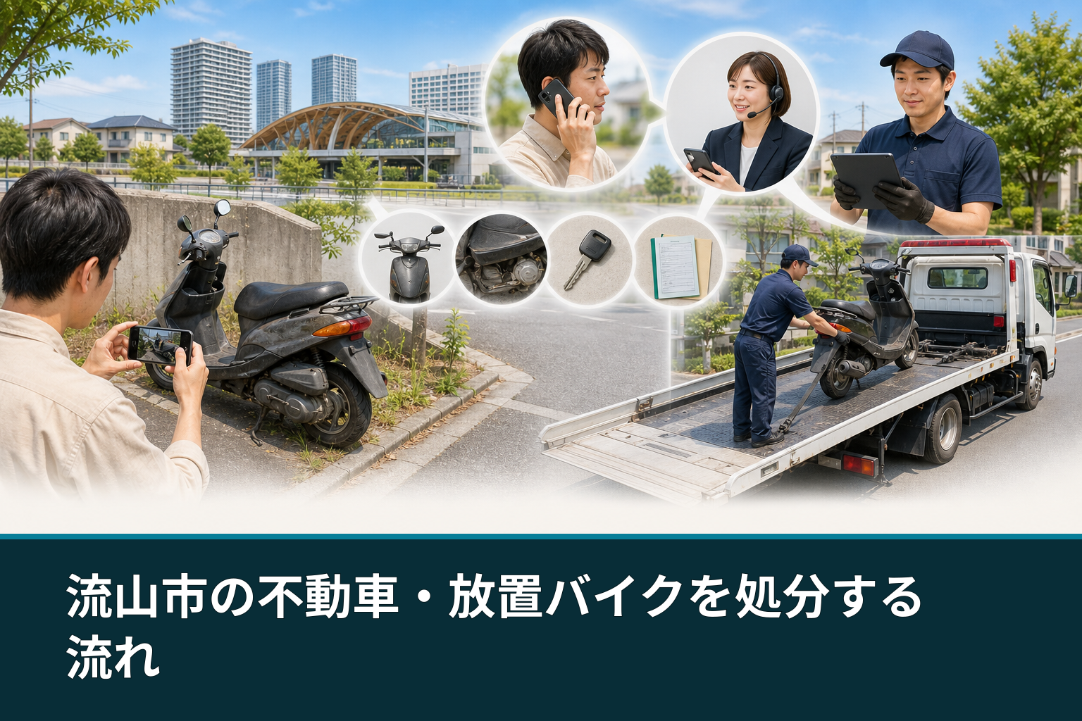 流山市の不動車・放置バイクを処分する流れ