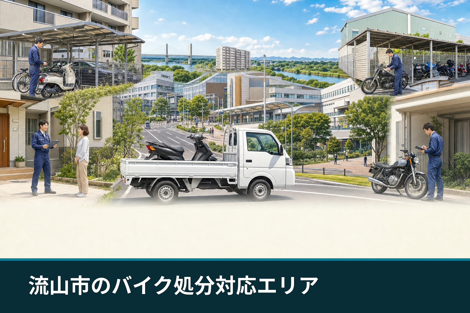 流山市のバイク処分対応エリア
