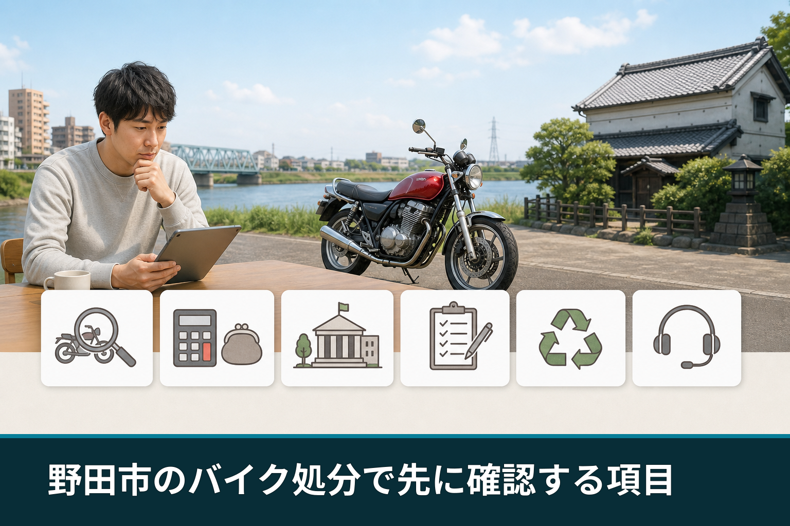 野田市のバイク処分で先に確認する項目