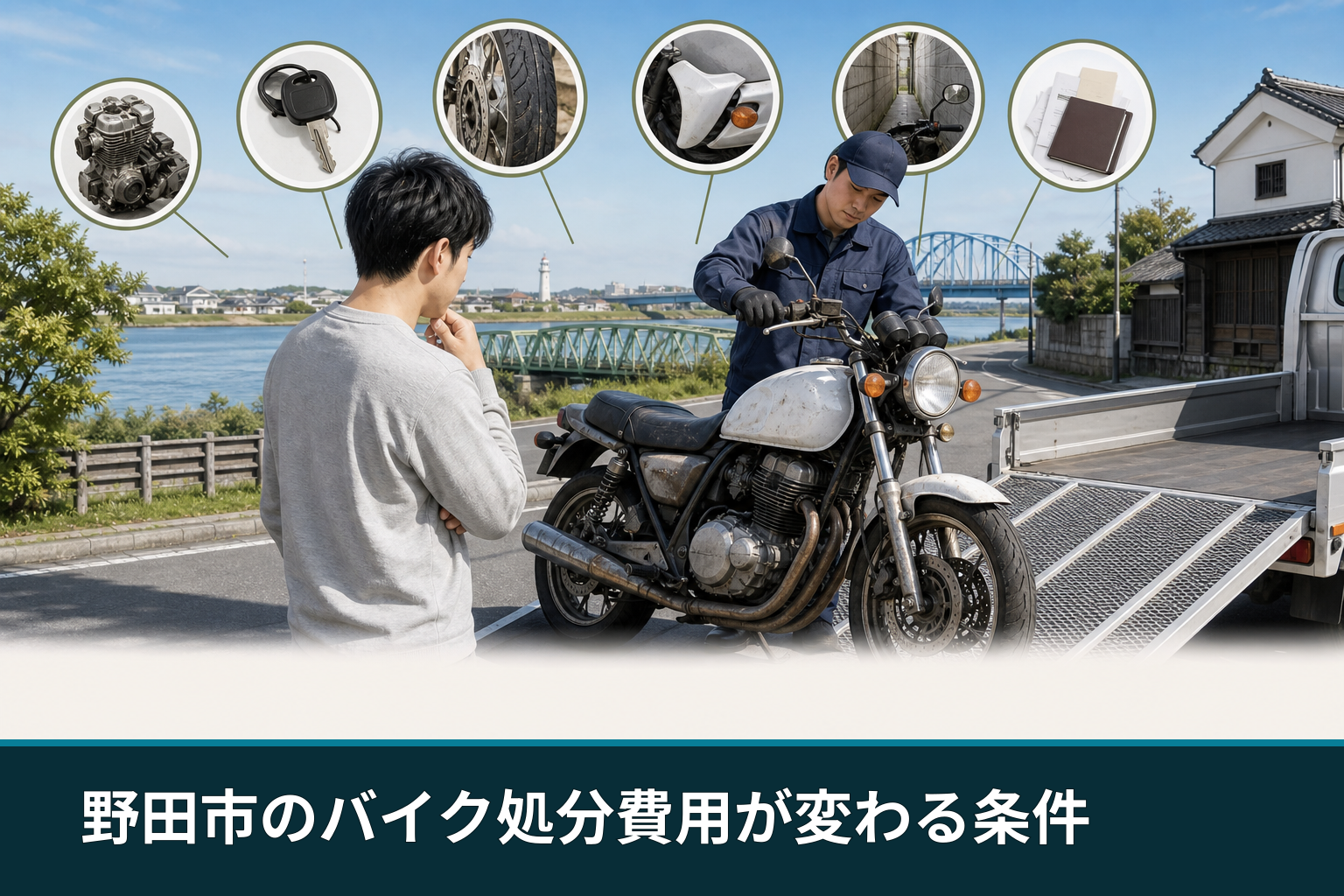野田市のバイク処分費用が変わる条件