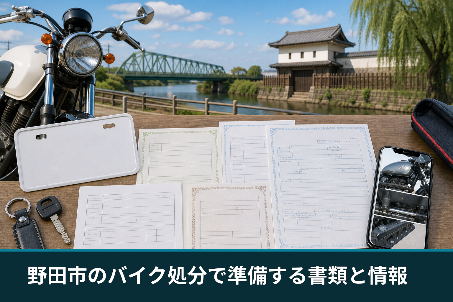 野田市のバイク処分で準備する書類と情報