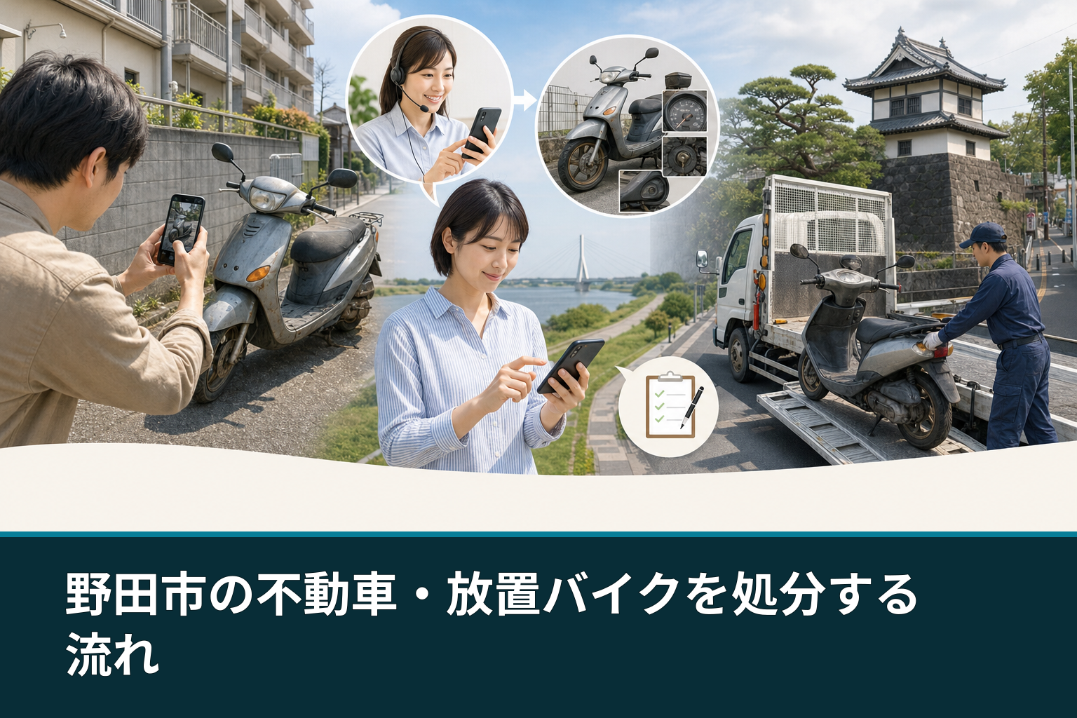 野田市の不動車・放置バイクを処分する流れ