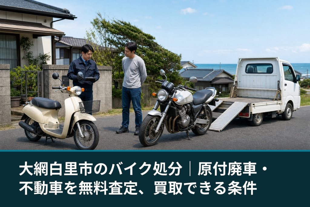 大網白里市のバイク処分｜原付廃車・不動車を無料査定、買取できる条件