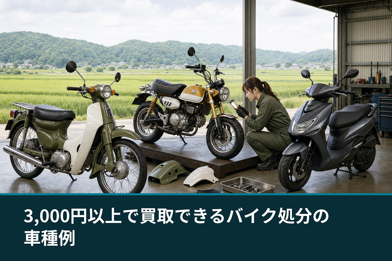 3,000円以上で買取できるバイク処分の車種例