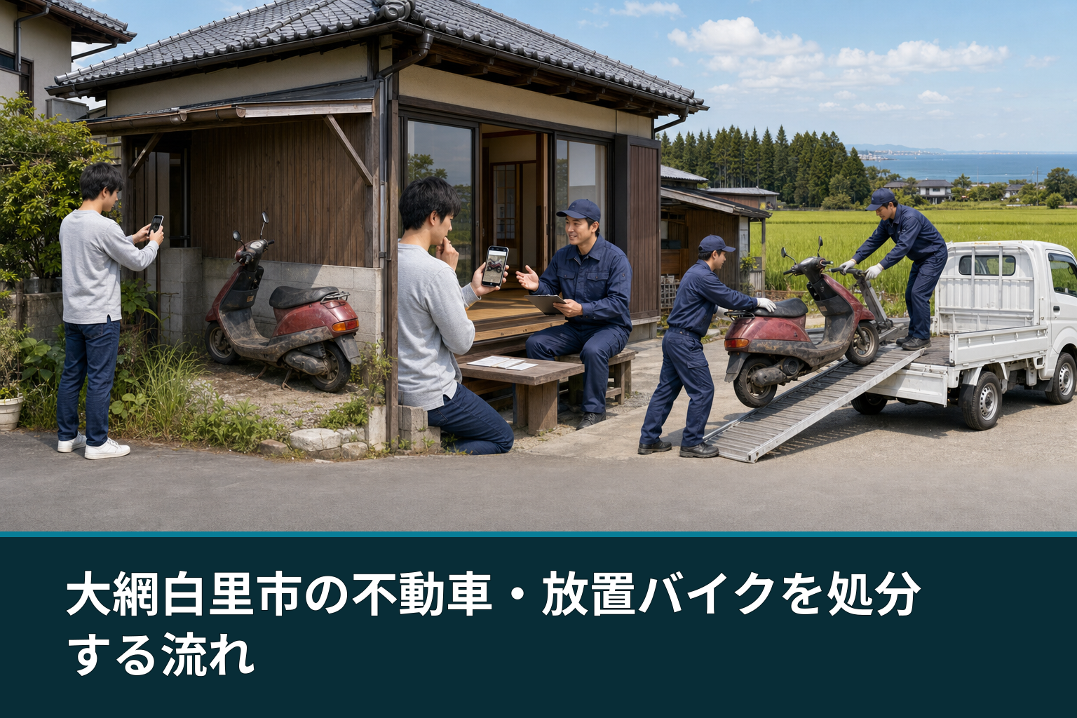 大網白里市の不動車・放置バイクを処分する流れ