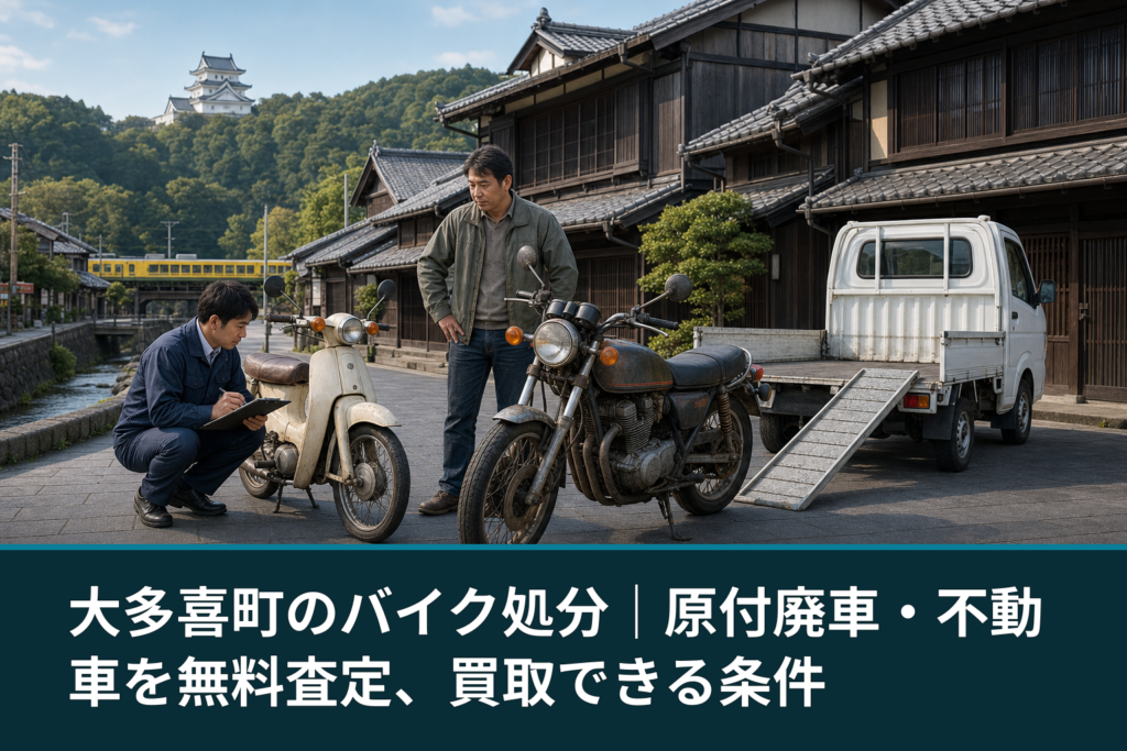 大多喜町のバイク処分｜原付廃車・不動車を無料査定、買取できる条件