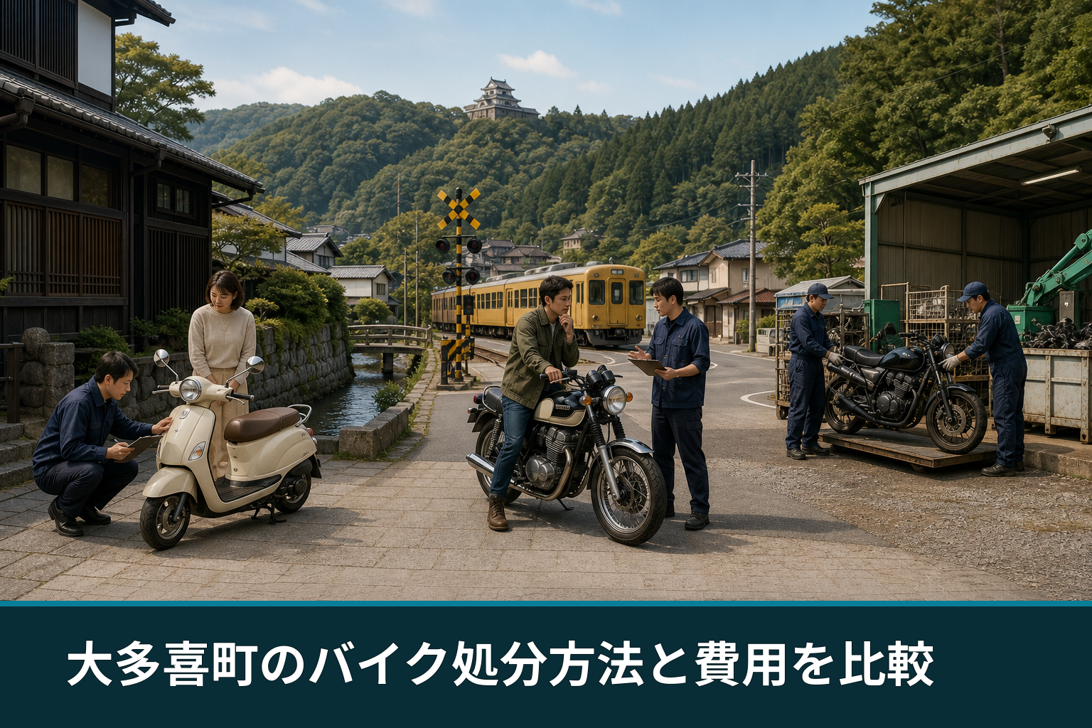 大多喜町のバイク処分方法と費用を比較