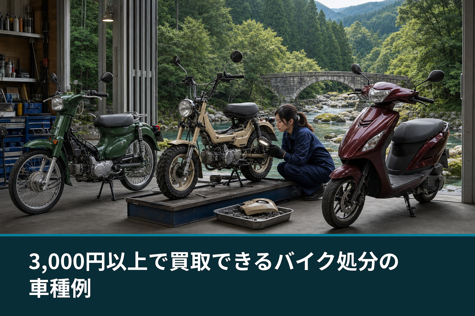 3,000円以上で買取できるバイク処分の車種例