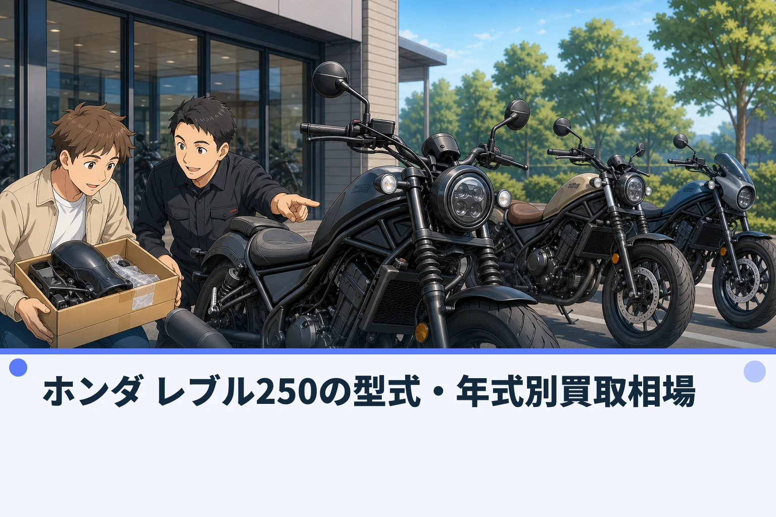 ホンダ レブル250の型式・年式別買取相場