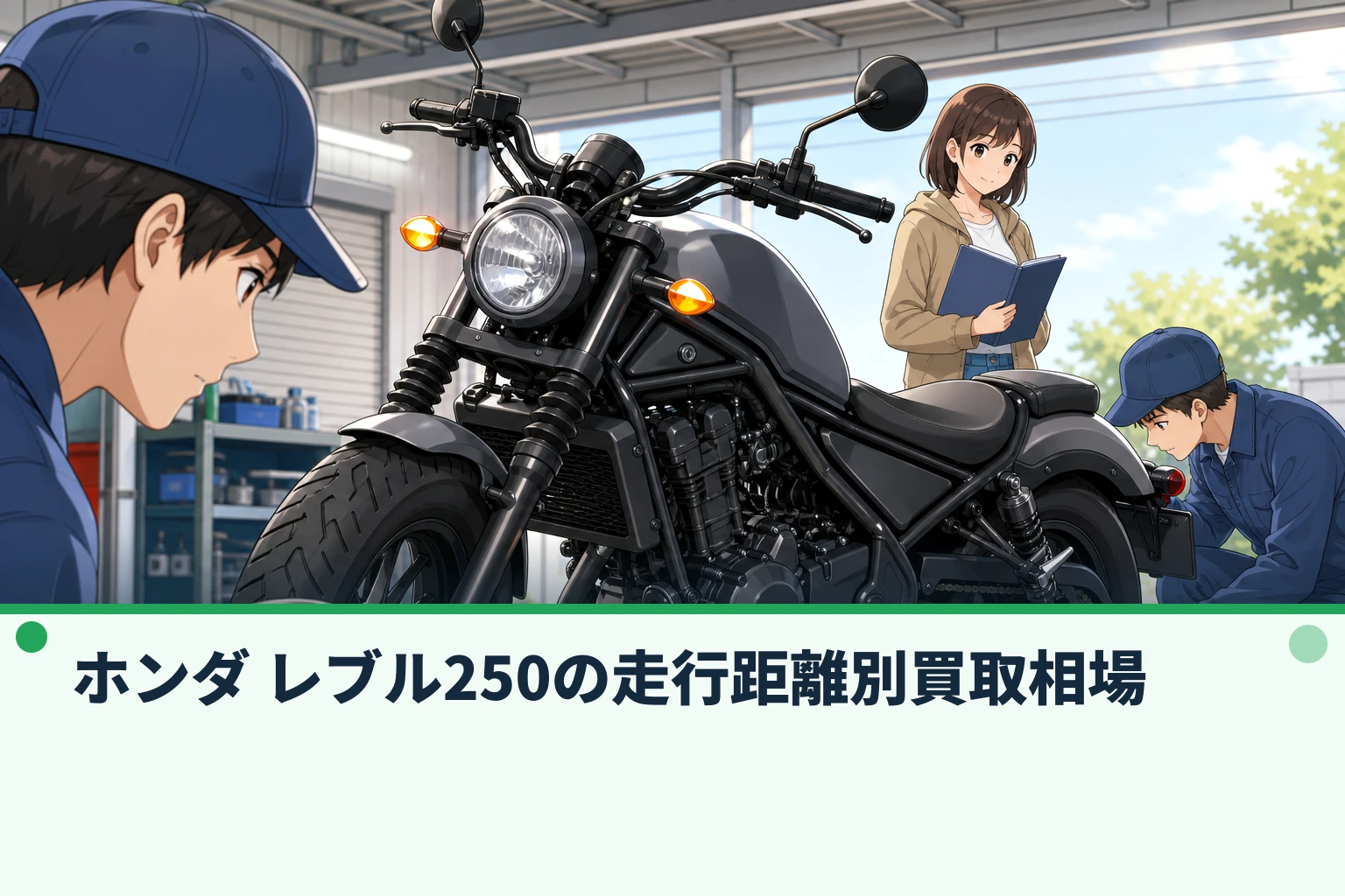 ホンダ レブル250の走行距離別買取相場