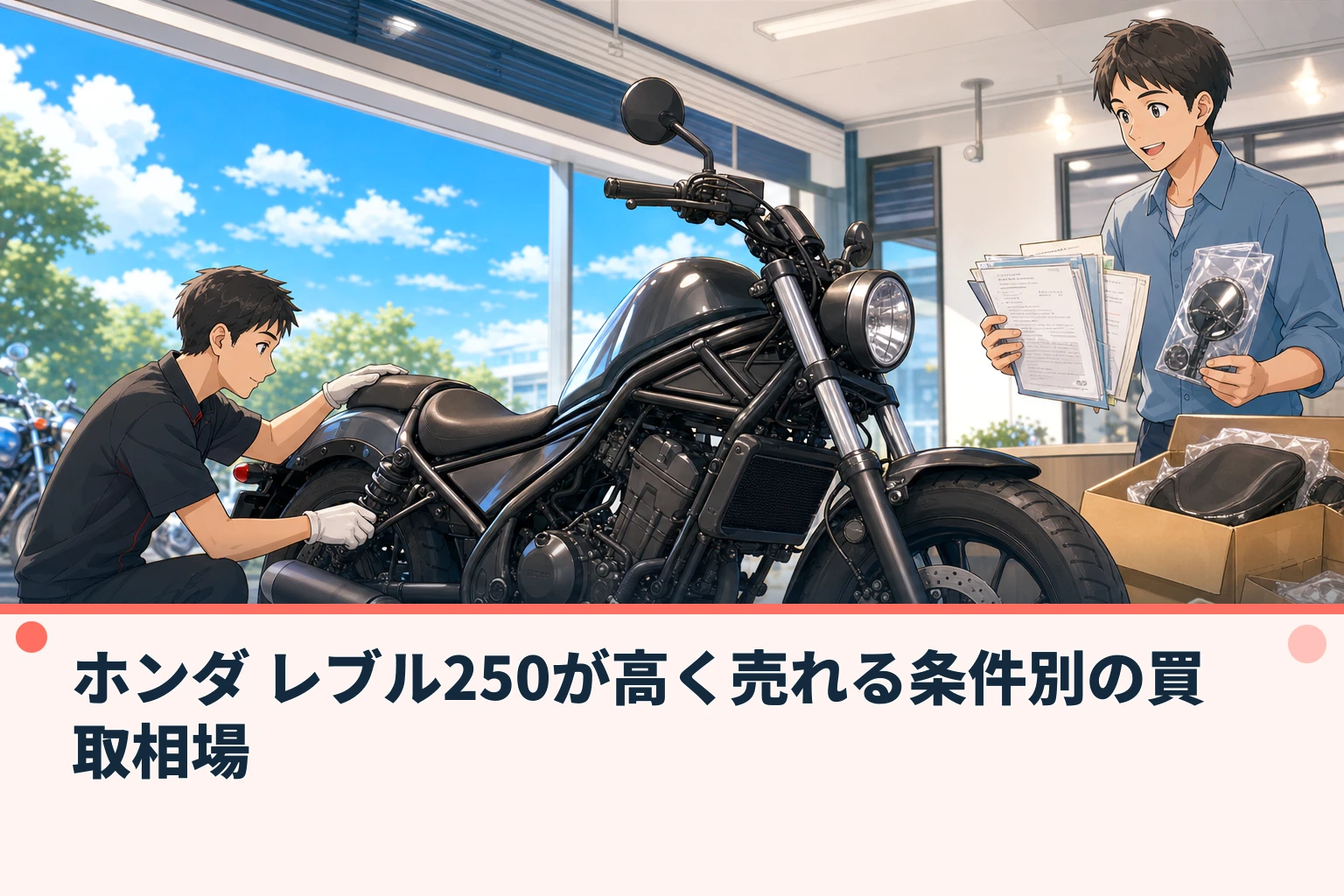 ホンダ レブル250が高く売れる条件別の買取相場