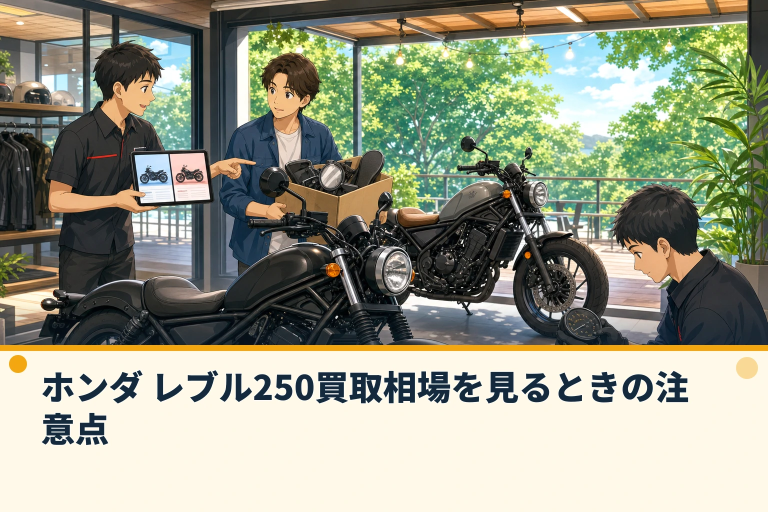 ホンダ レブル250買取相場を見るときの注意点