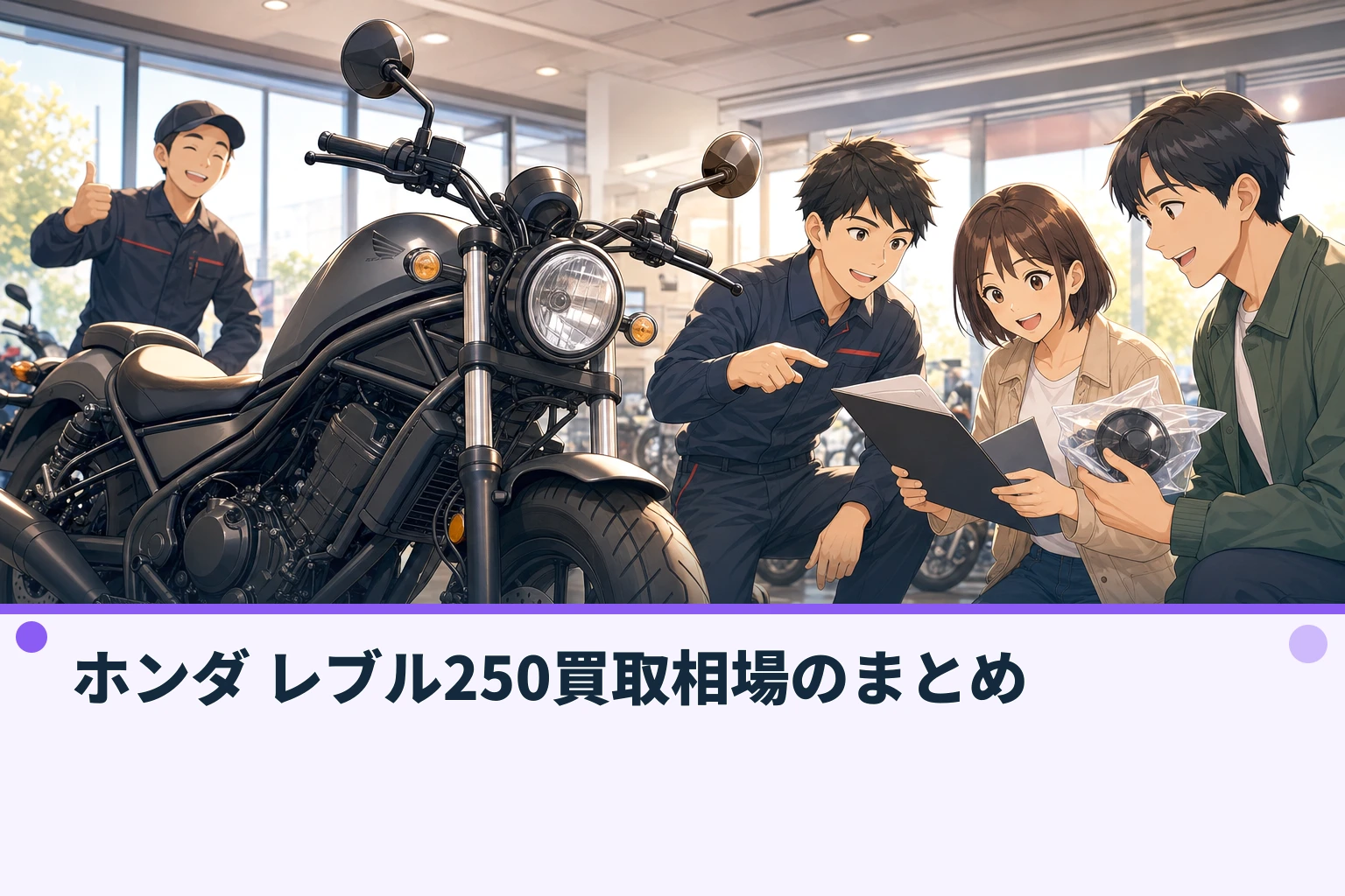 ホンダ レブル250買取相場のまとめ
