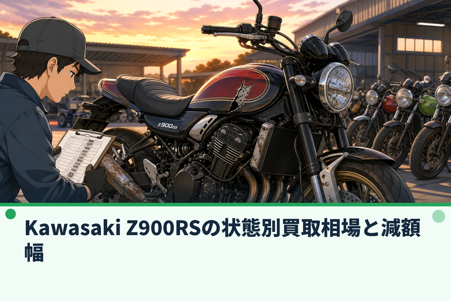 Kawasaki Z900RSの状態別買取相場と減額幅