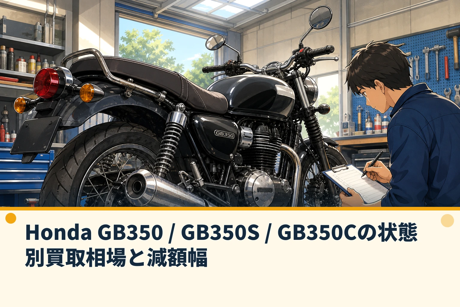 Honda GB350 / GB350S / GB350Cの状態別買取相場と減額幅