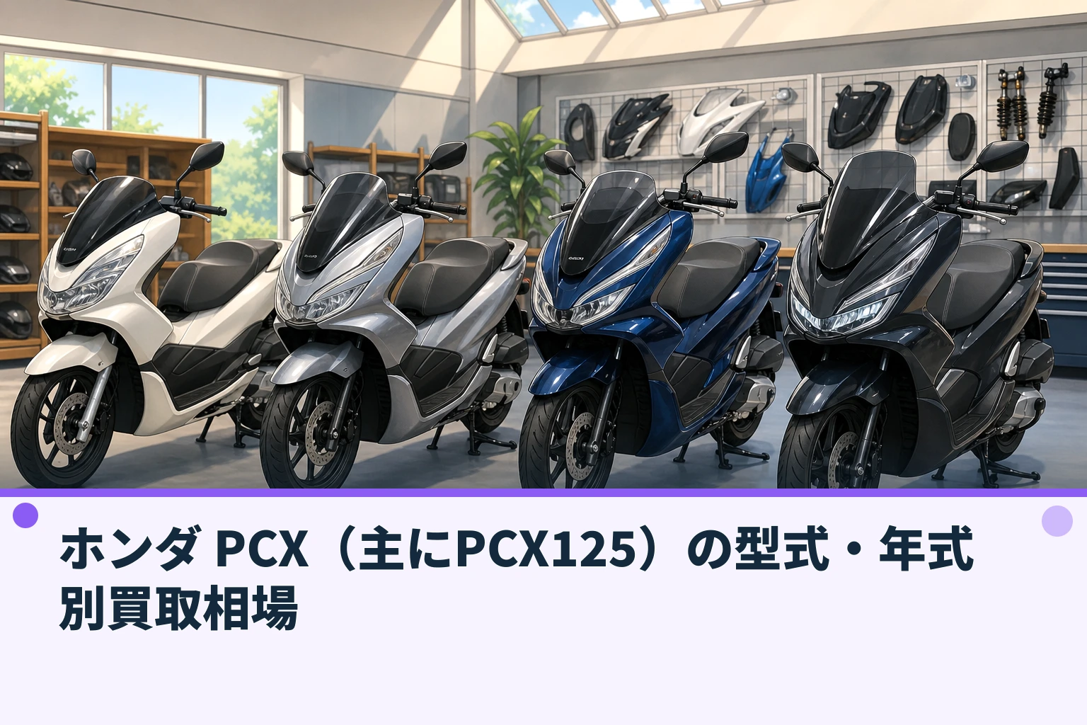 ホンダ PCX(主にPCX125)の型式・年式別買取相場