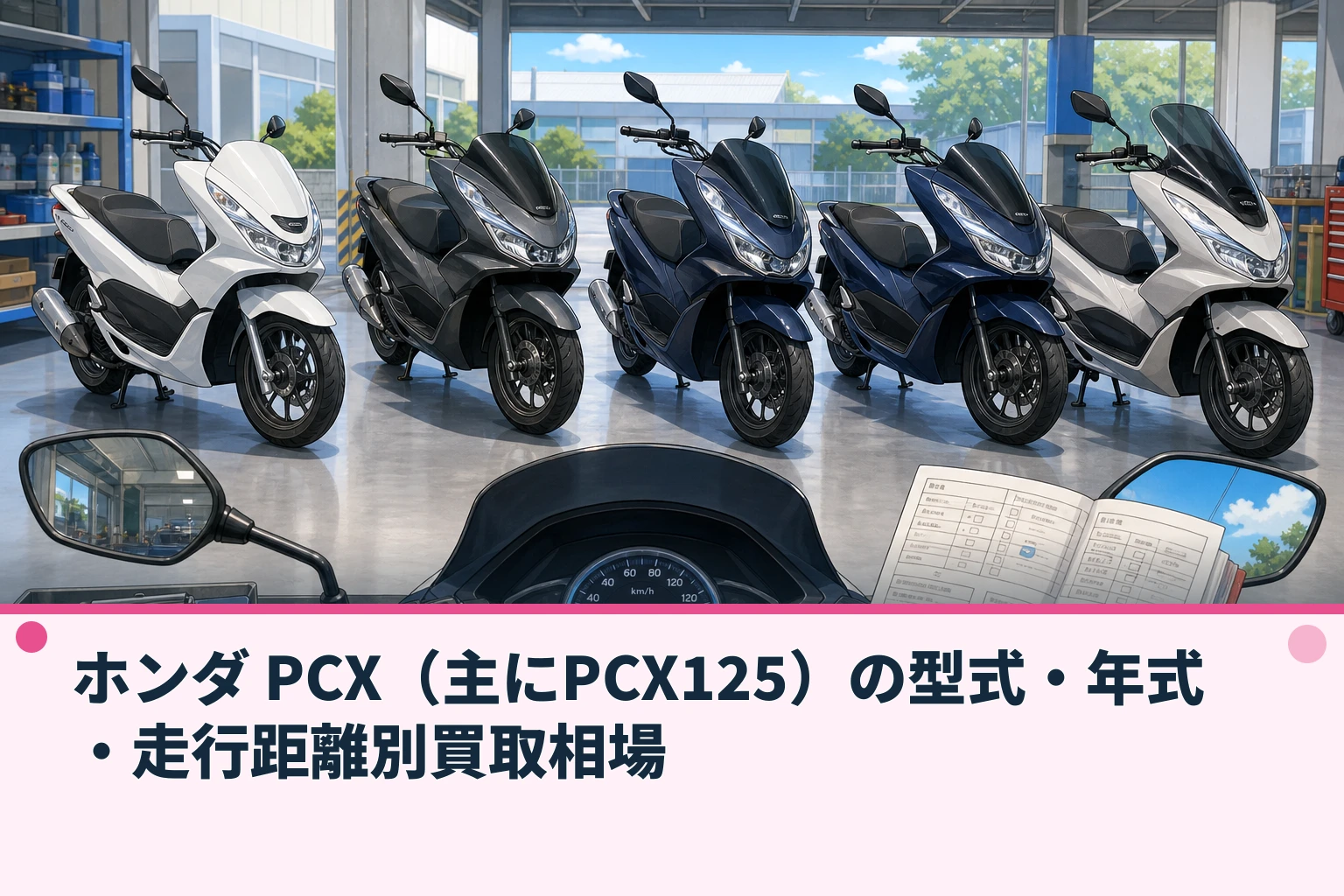 ホンダ PCX(主にPCX125)の型式・年式・走行距離別買取相場