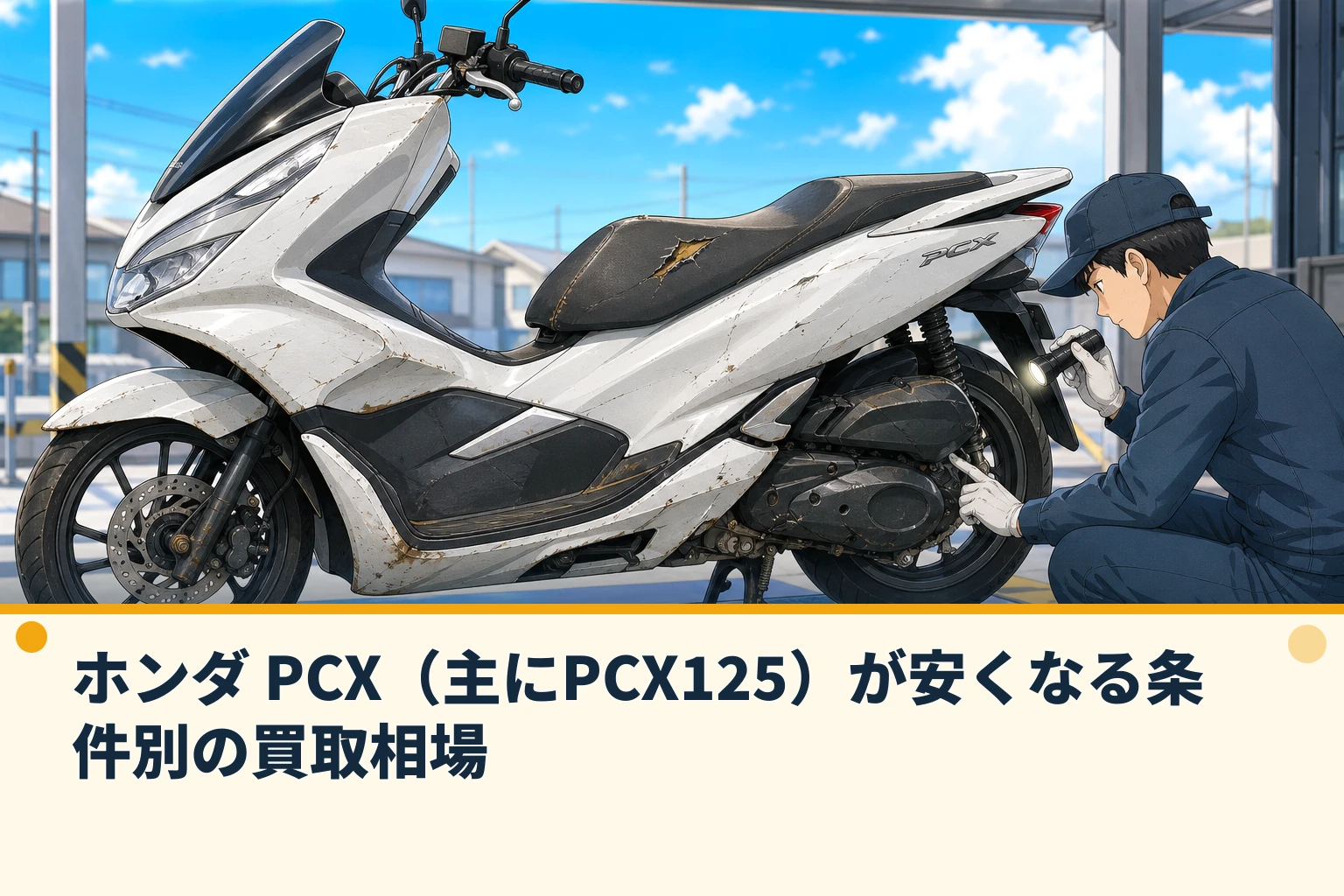 ホンダ PCX(主にPCX125)が安くなる条件別の買取相場