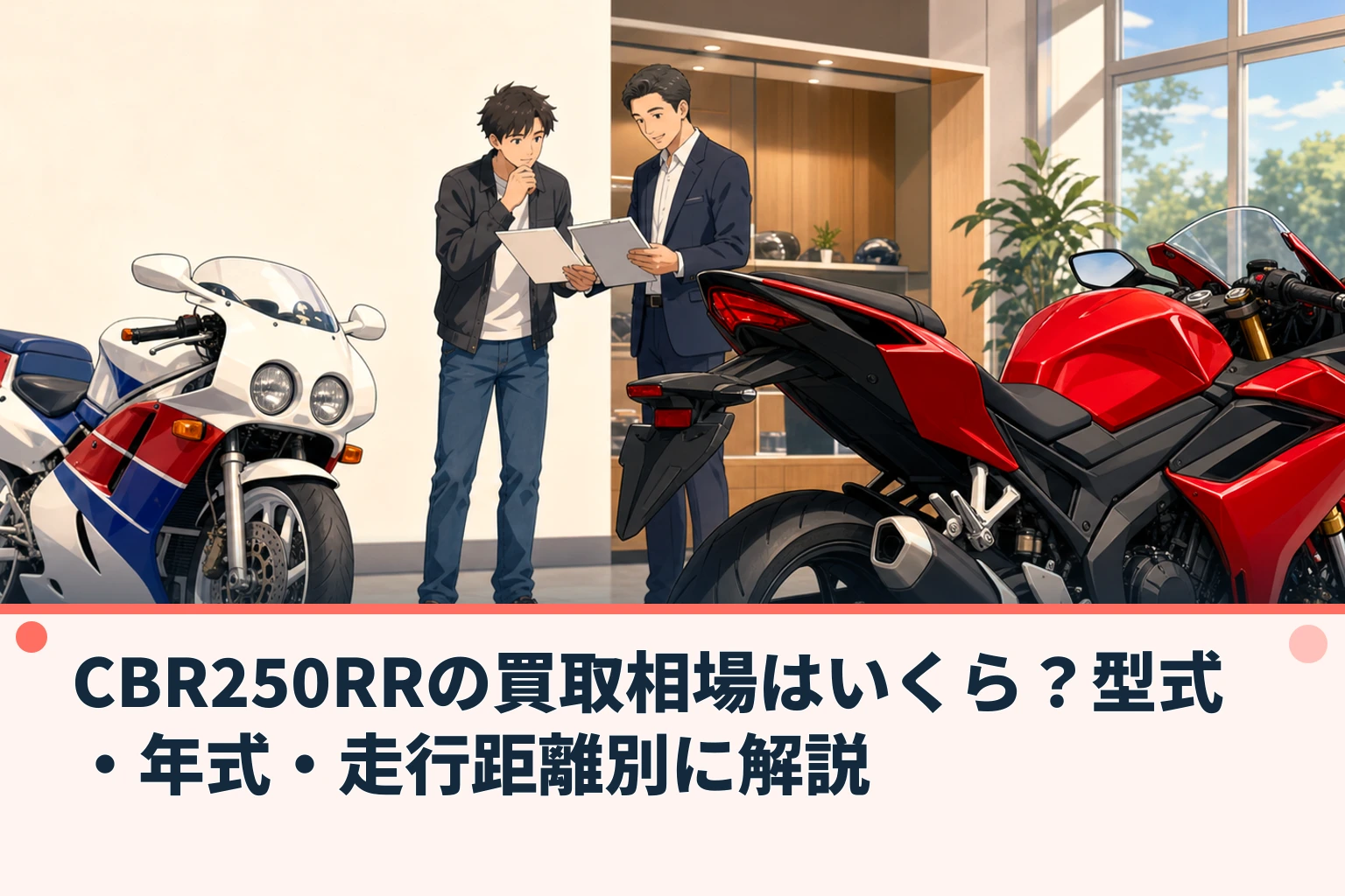 CBR250RRの買取相場はいくら?型式・年式・走行距離別に解説