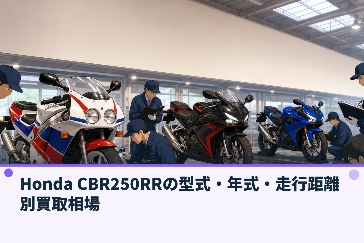 Honda CBR250RRの型式・年式・走行距離別買取相場