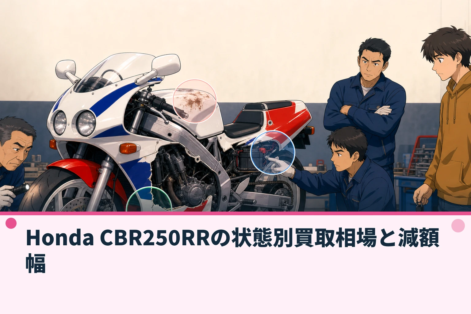 Honda CBR250RRの状態別買取相場と減額幅