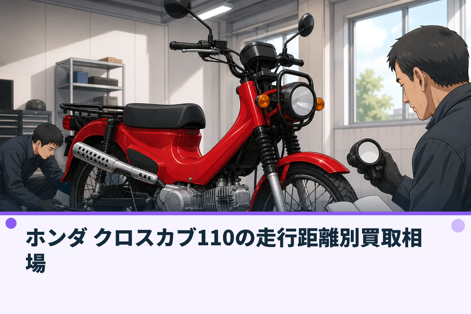 ホンダ クロスカブ110の走行距離別買取相場