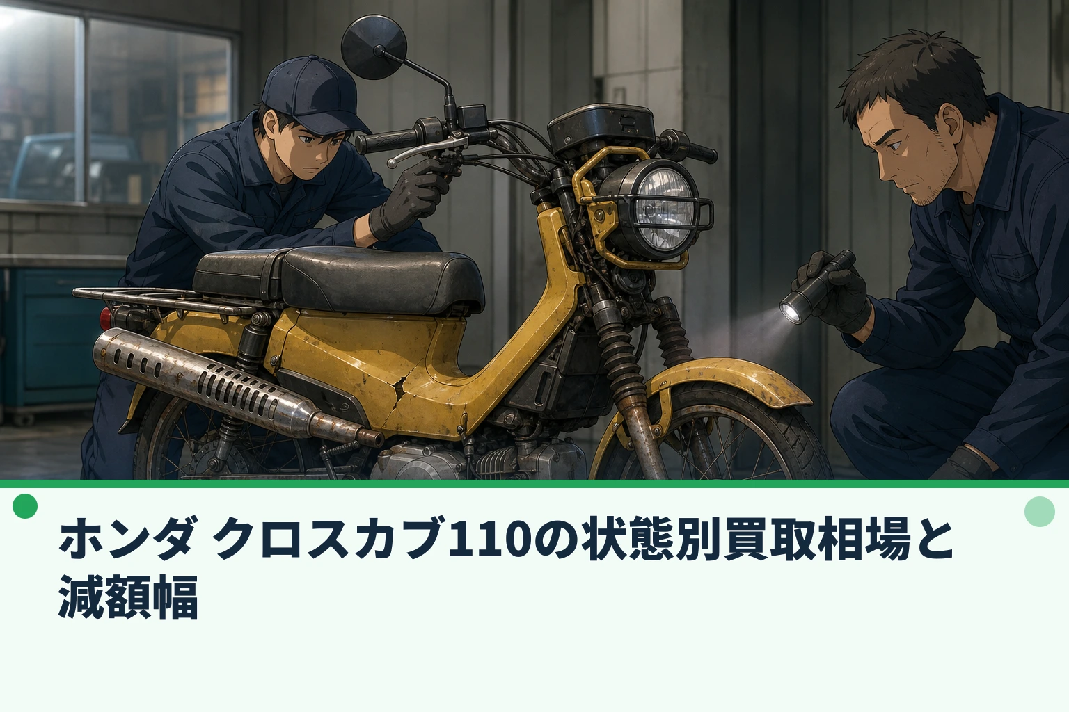ホンダ クロスカブ110の状態別買取相場と減額幅
