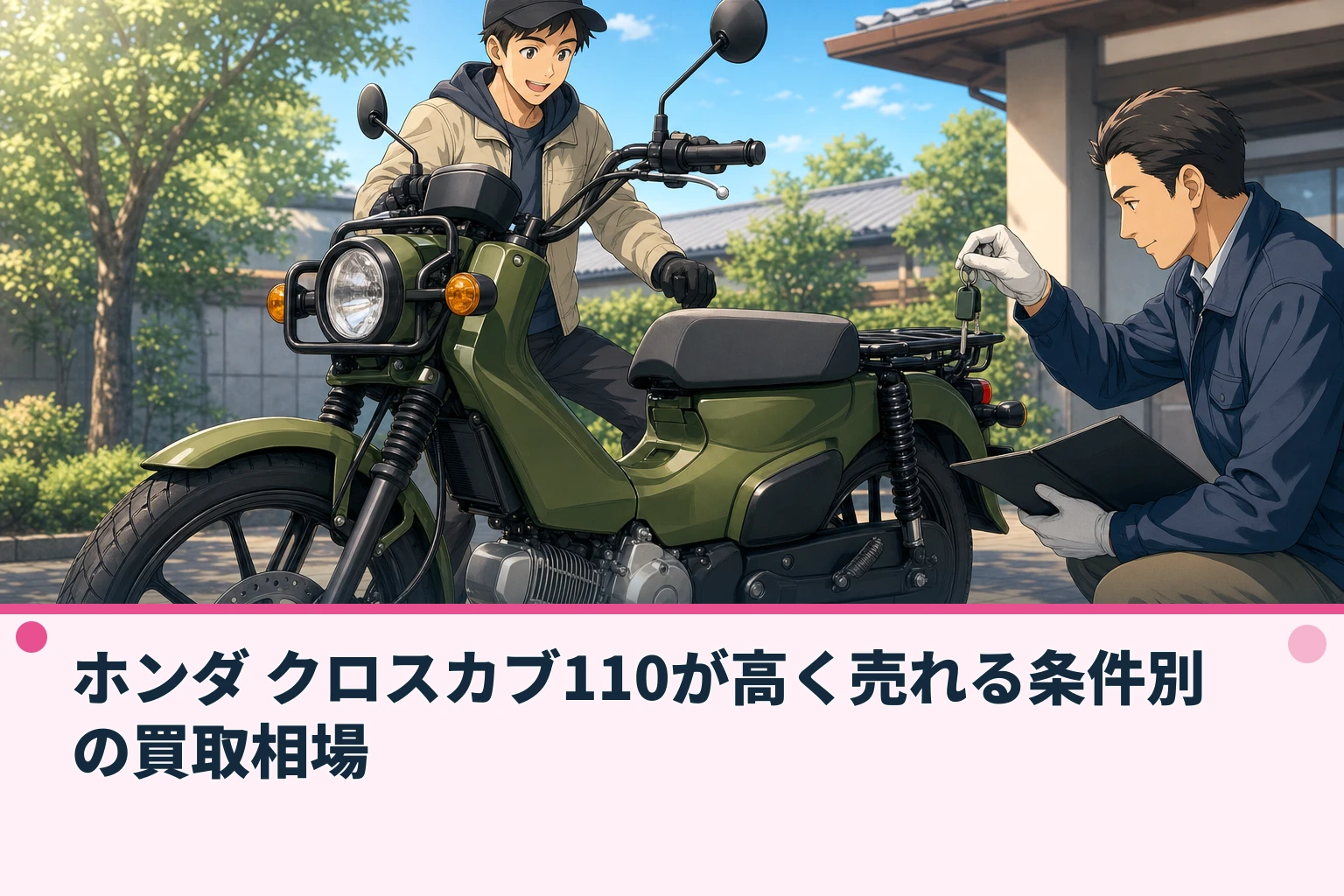 ホンダ クロスカブ110が高く売れる条件別の買取相場