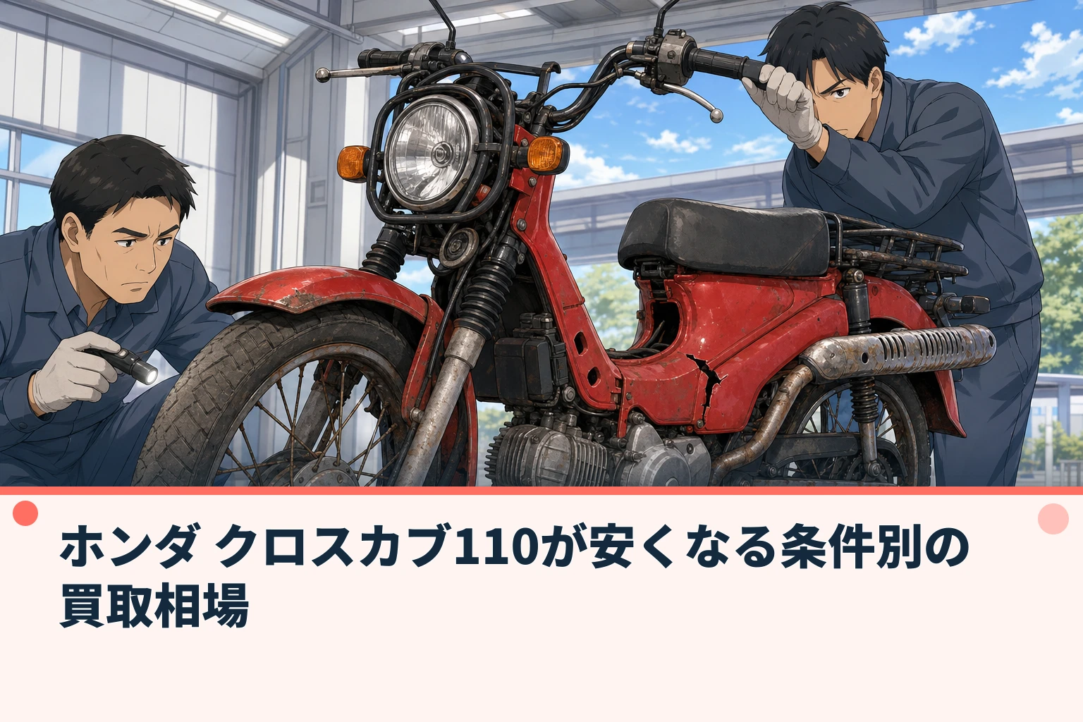 ホンダ クロスカブ110が安くなる条件別の買取相場