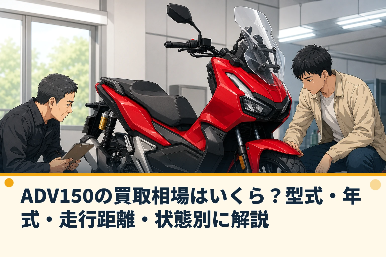 ADV150の買取相場はいくら？型式・年式・走行距離・状態別に解説
