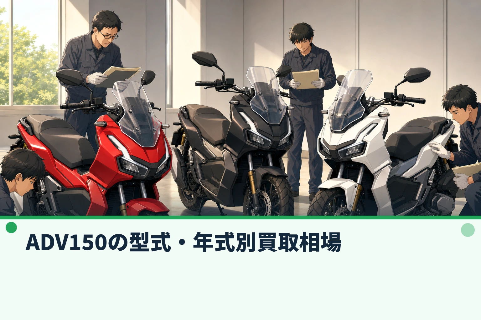 ADV150の型式・年式別買取相場