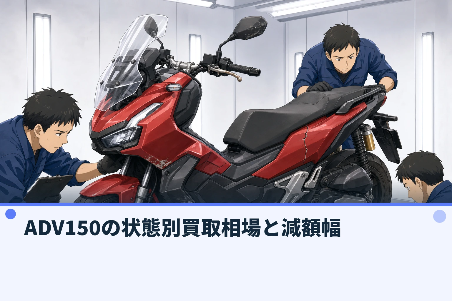 ADV150の状態別買取相場と減額幅