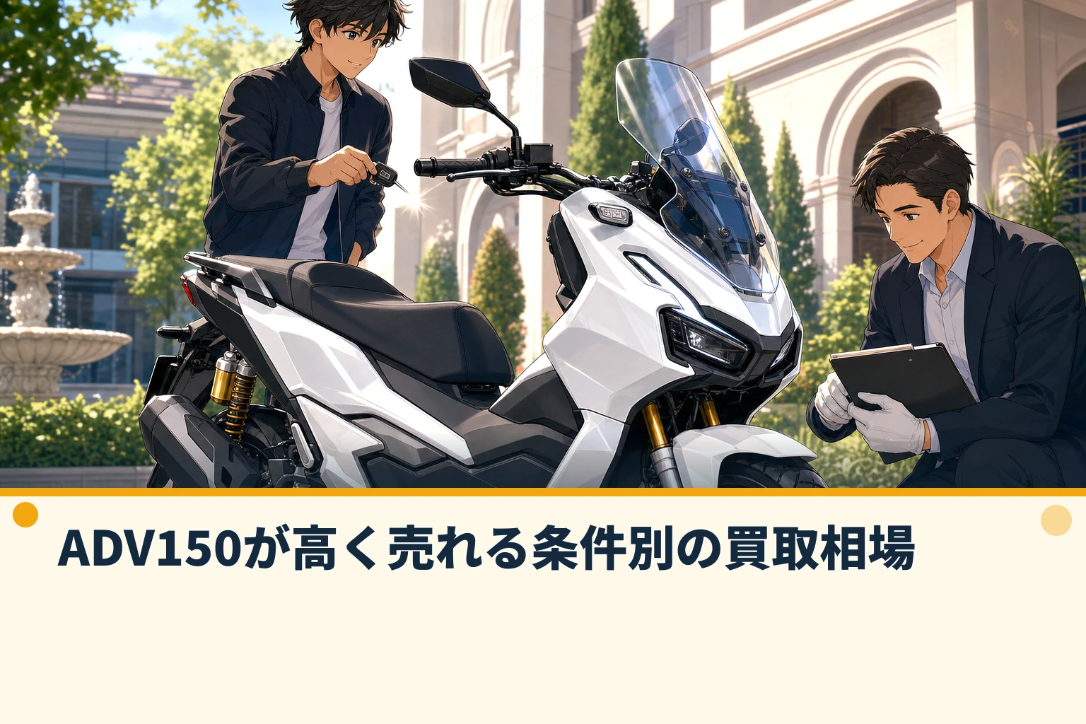 ADV150が高く売れる条件別の買取相場
