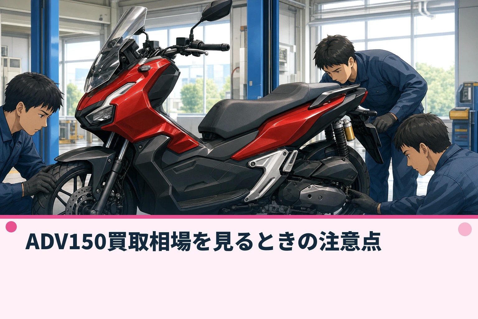ADV150買取相場を見るときの注意点