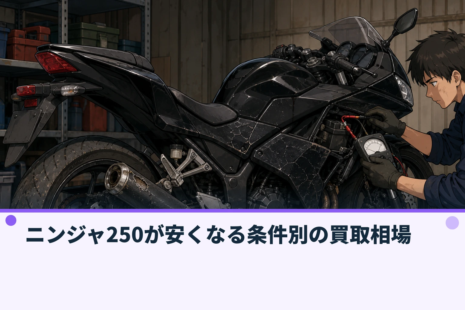 ニンジャ250が安くなる条件別の買取相場