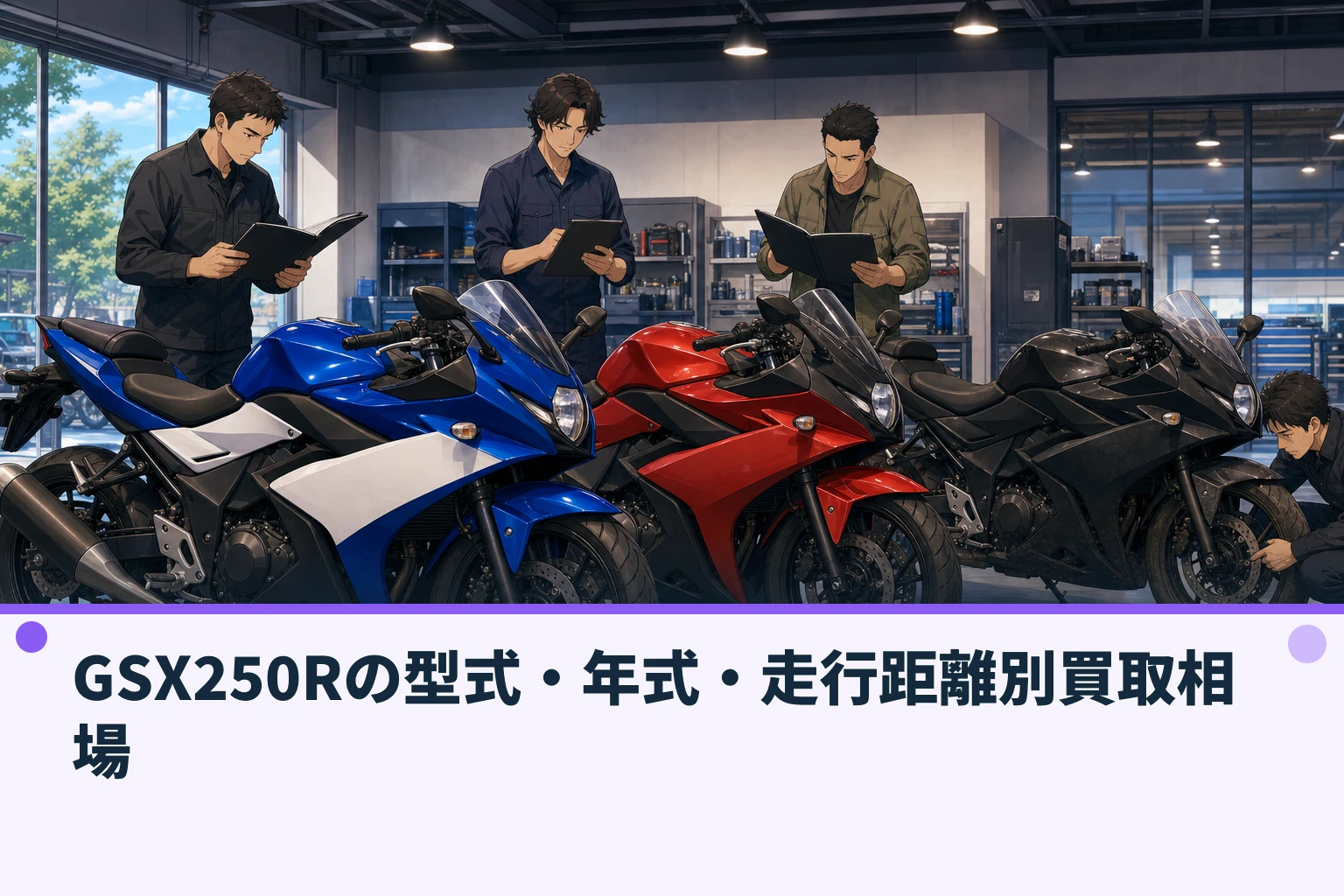 GSX250Rの型式・年式・走行距離別買取相場