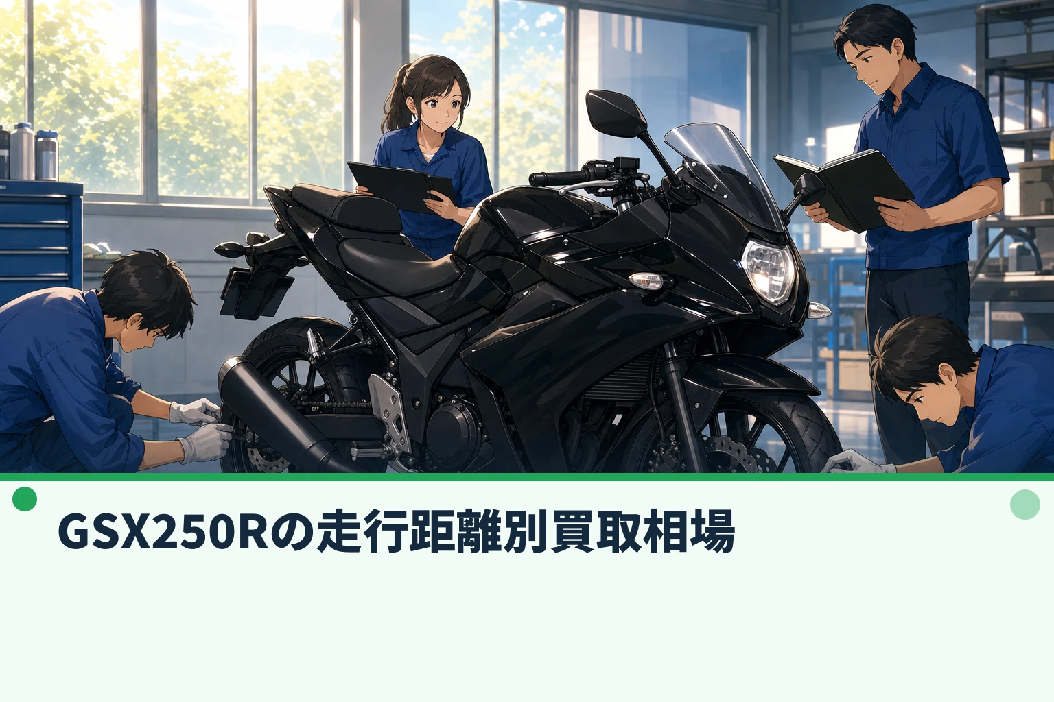 GSX250Rの走行距離別買取相場