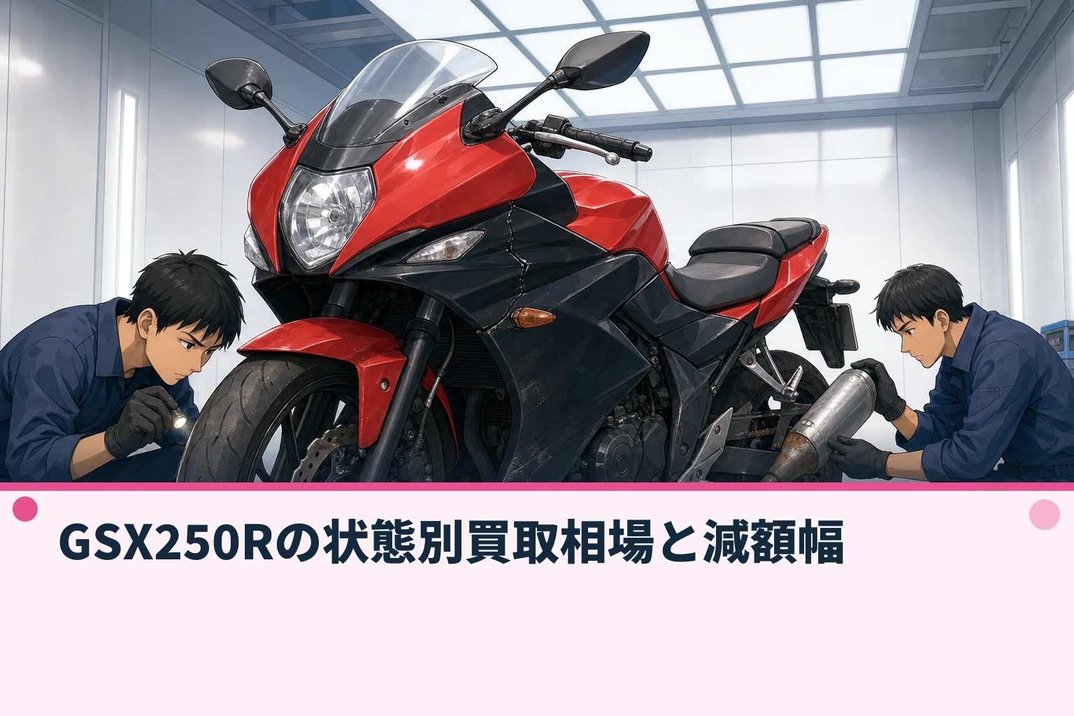 GSX250Rの状態別買取相場と減額幅