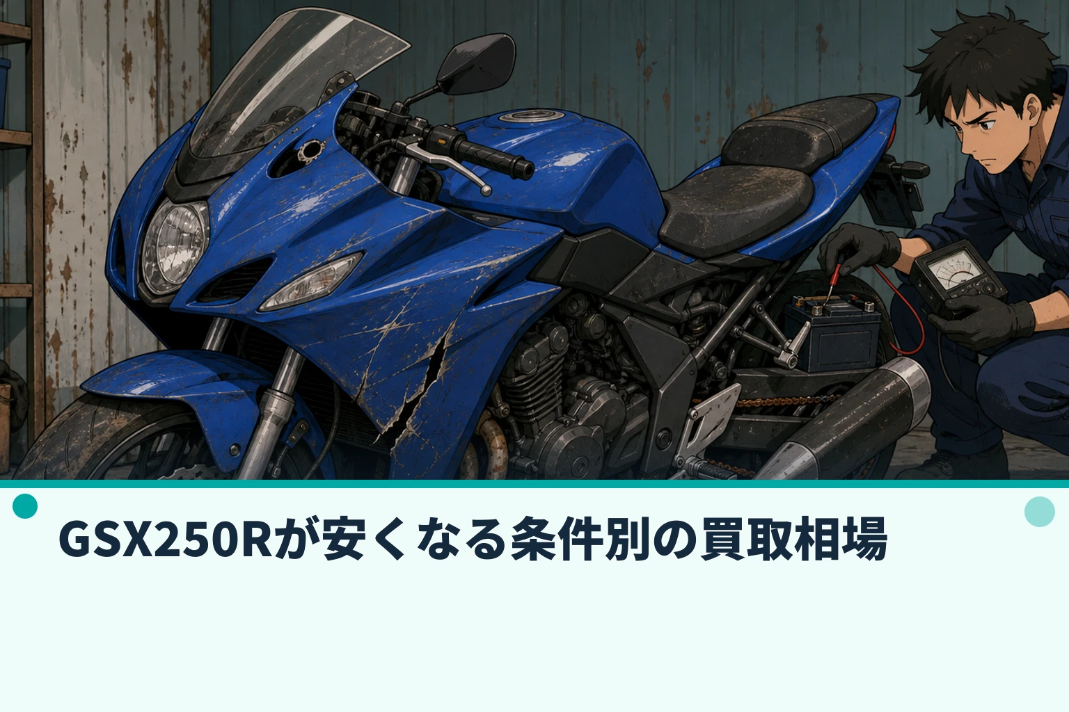 GSX250Rが安くなる条件別の買取相場