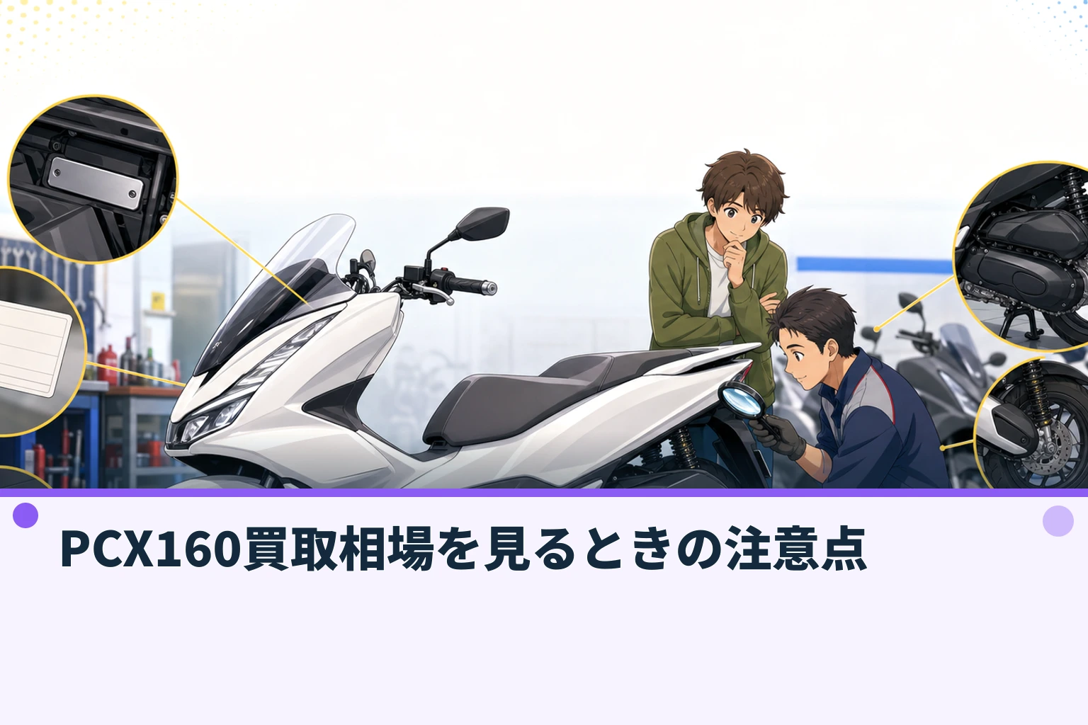 PCX160買取相場を見るときの注意点