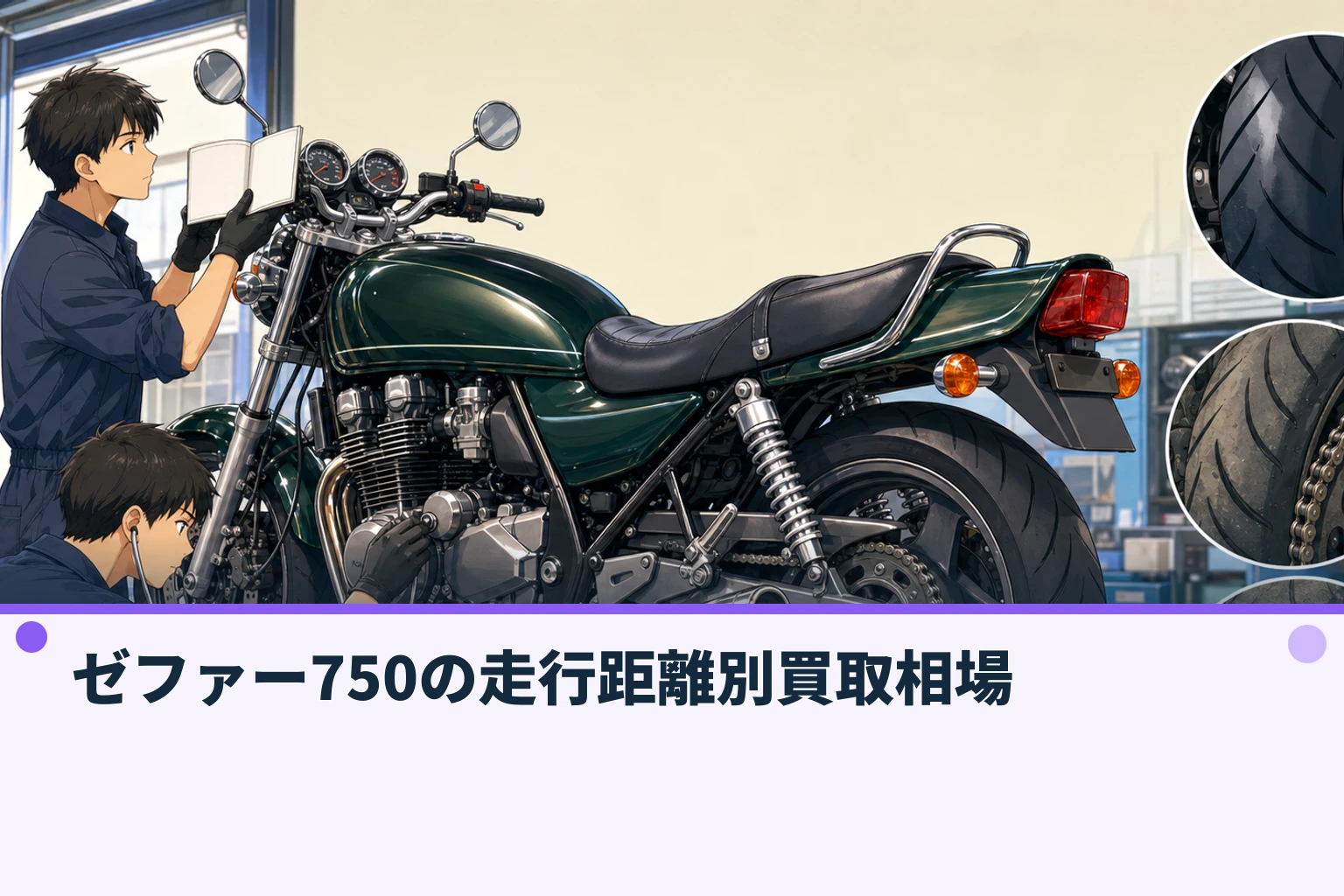 ゼファー750の走行距離別買取相場