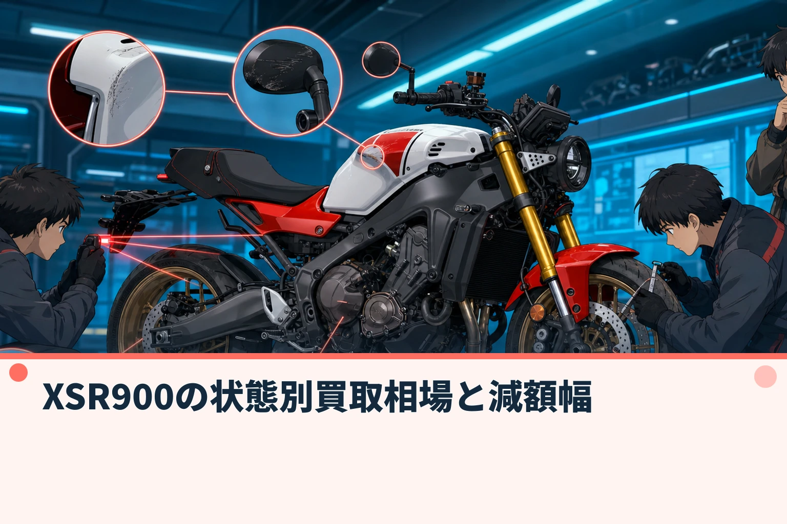 XSR900の状態別買取相場と減額幅