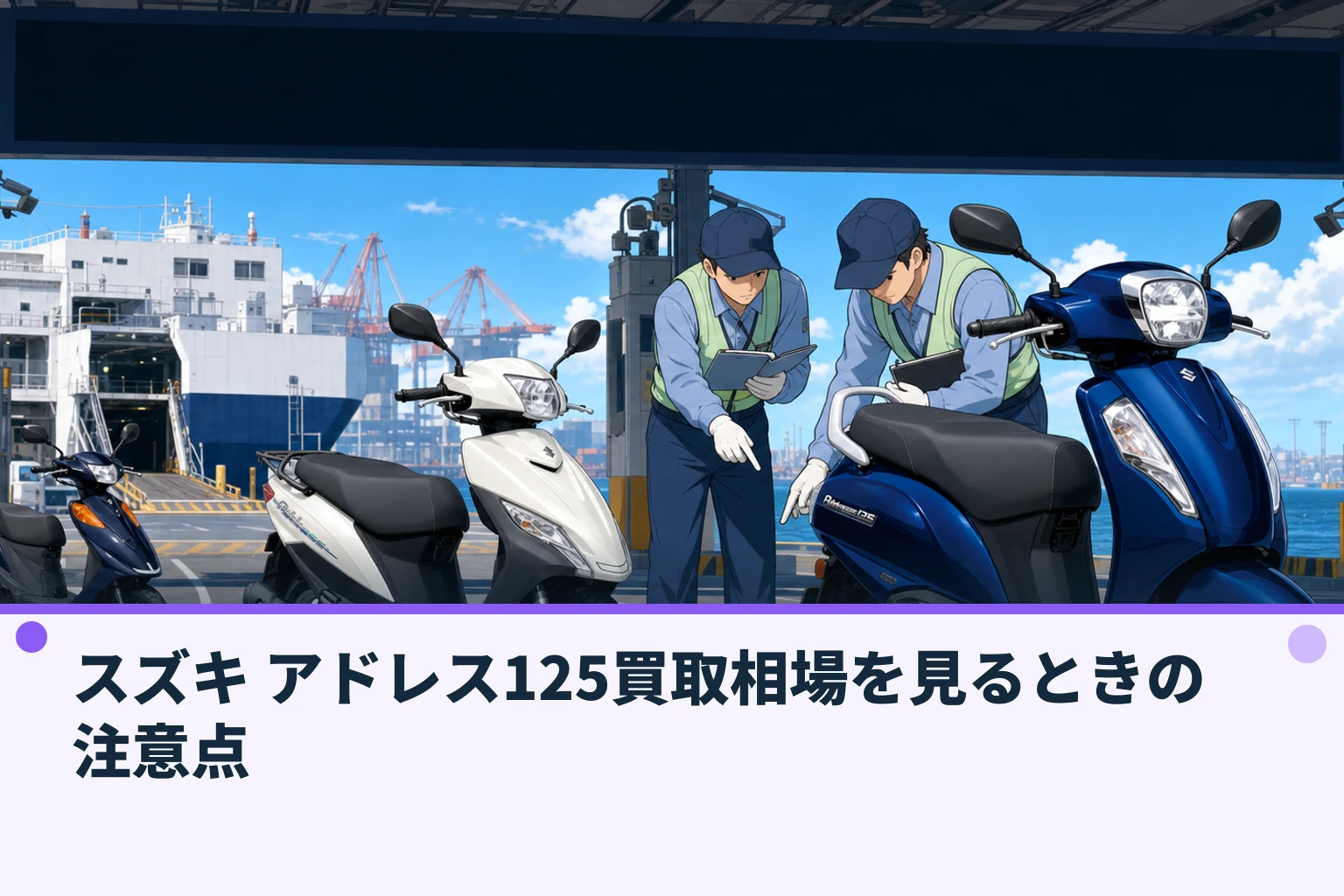 スズキ アドレス125買取相場を見るときの注意点