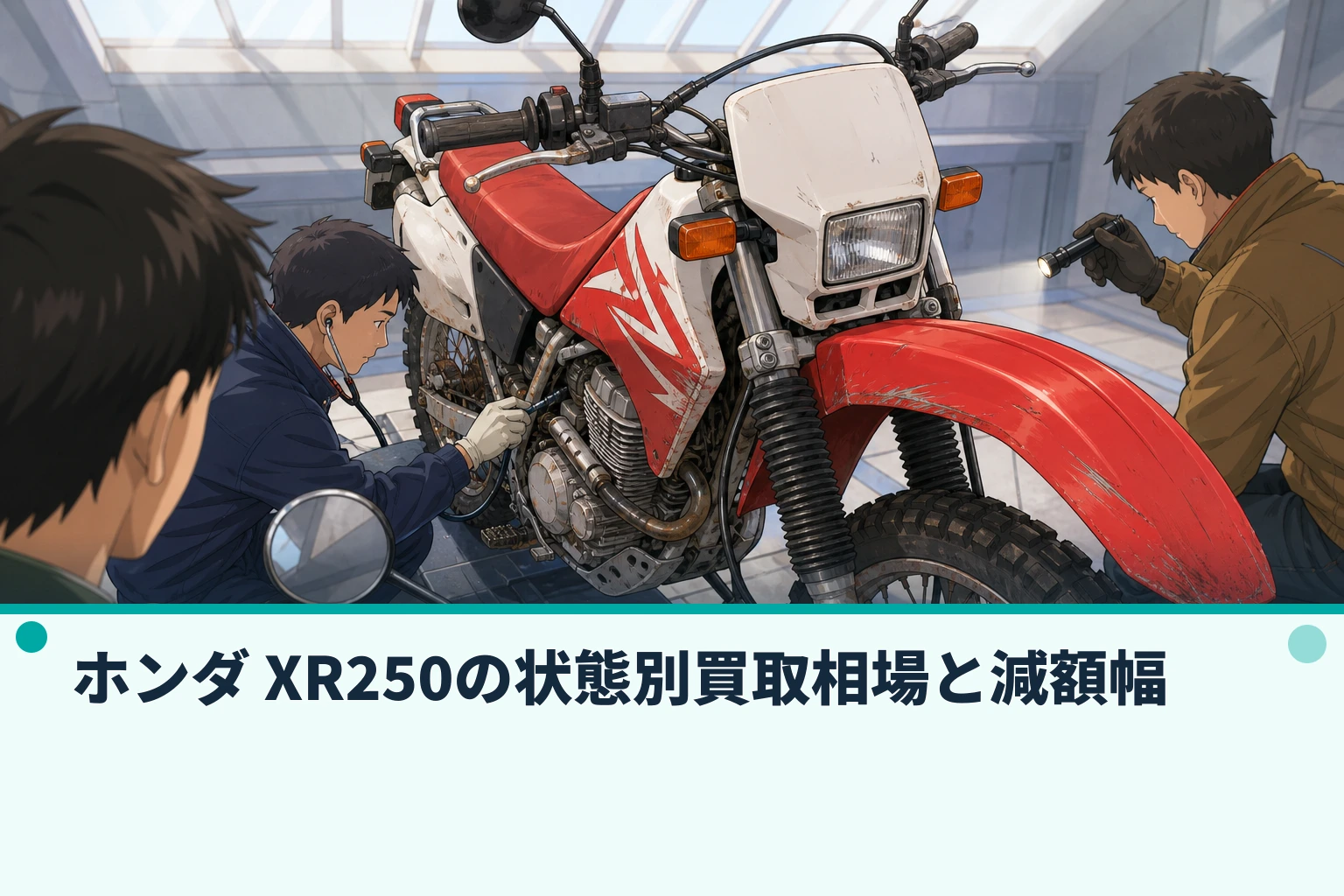 ホンダ XR250の状態別買取相場と減額幅
