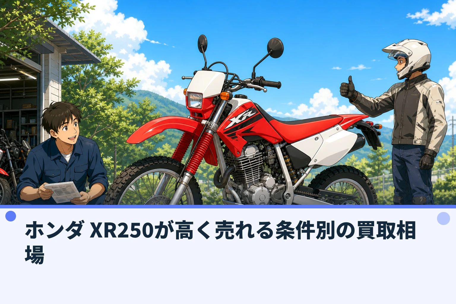 ホンダ XR250が高く売れる条件別の買取相場