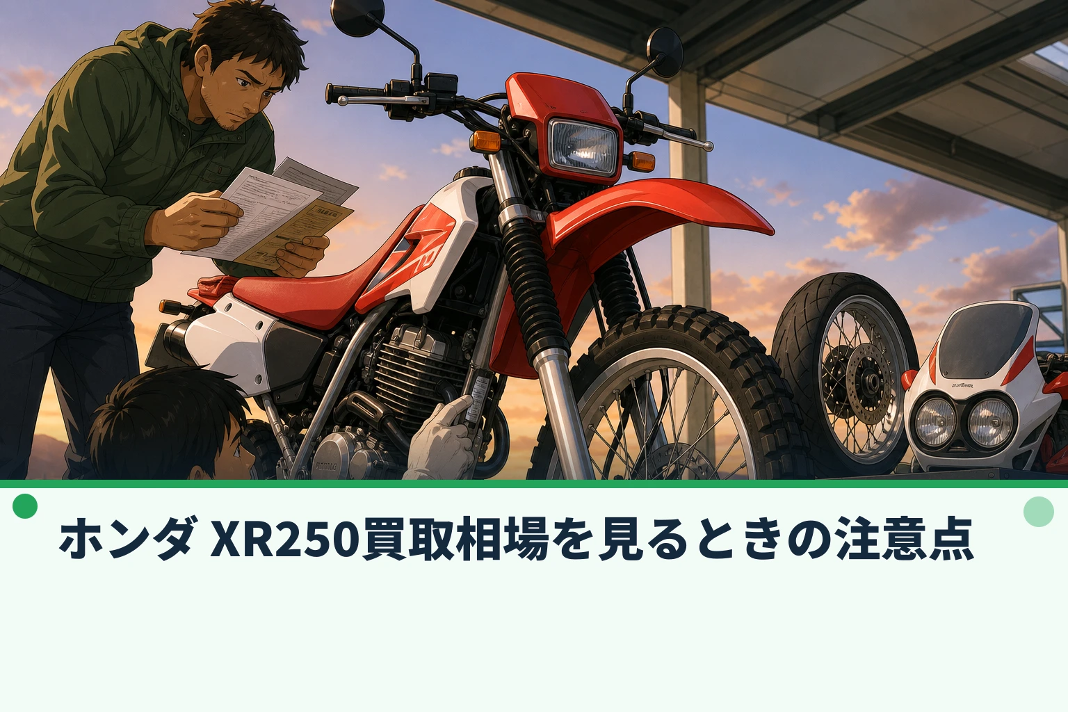 ホンダ XR250買取相場を見るときの注意点