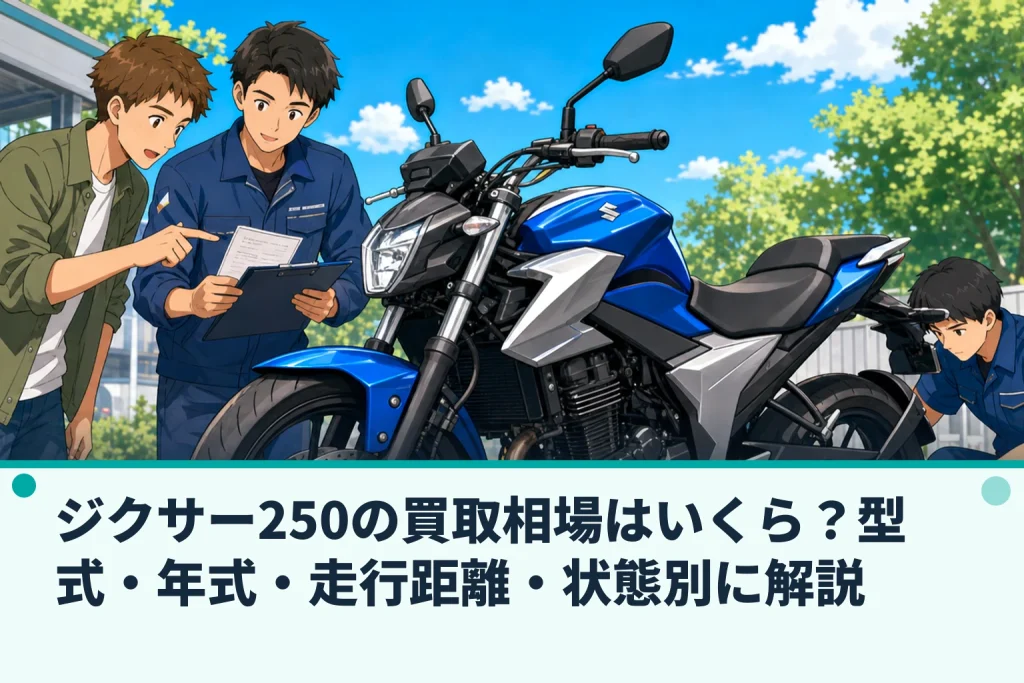 ジクサー250の買取相場はいくら？型式・年式・走行距離・状態別に解説