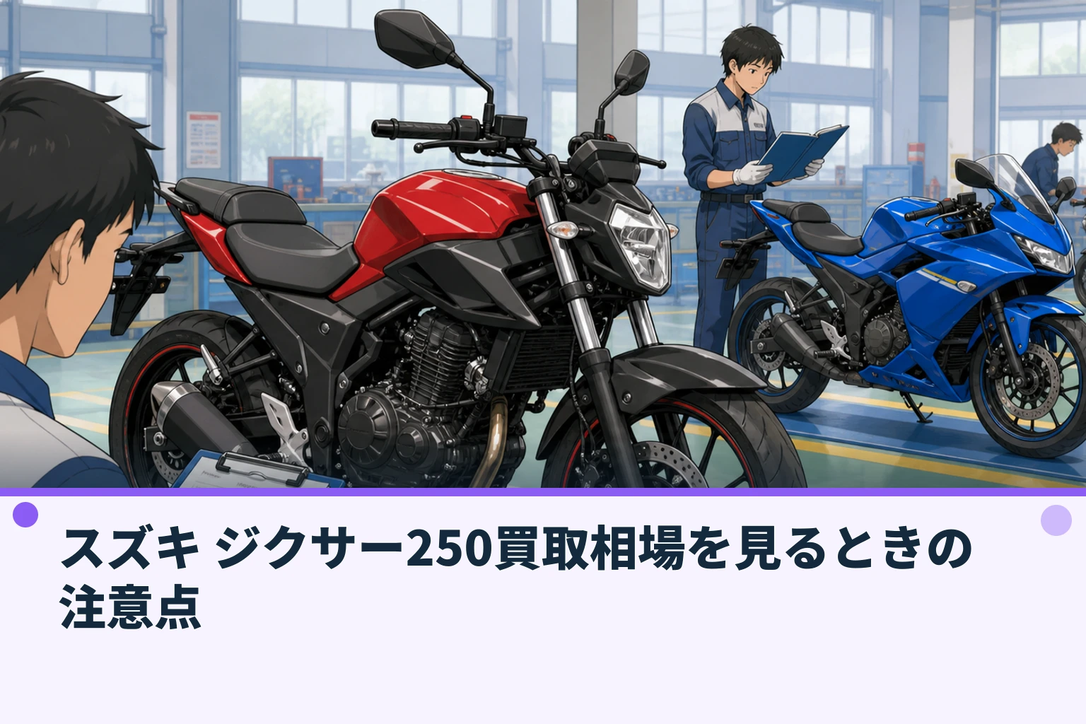 スズキ ジクサー250買取相場を見るときの注意点