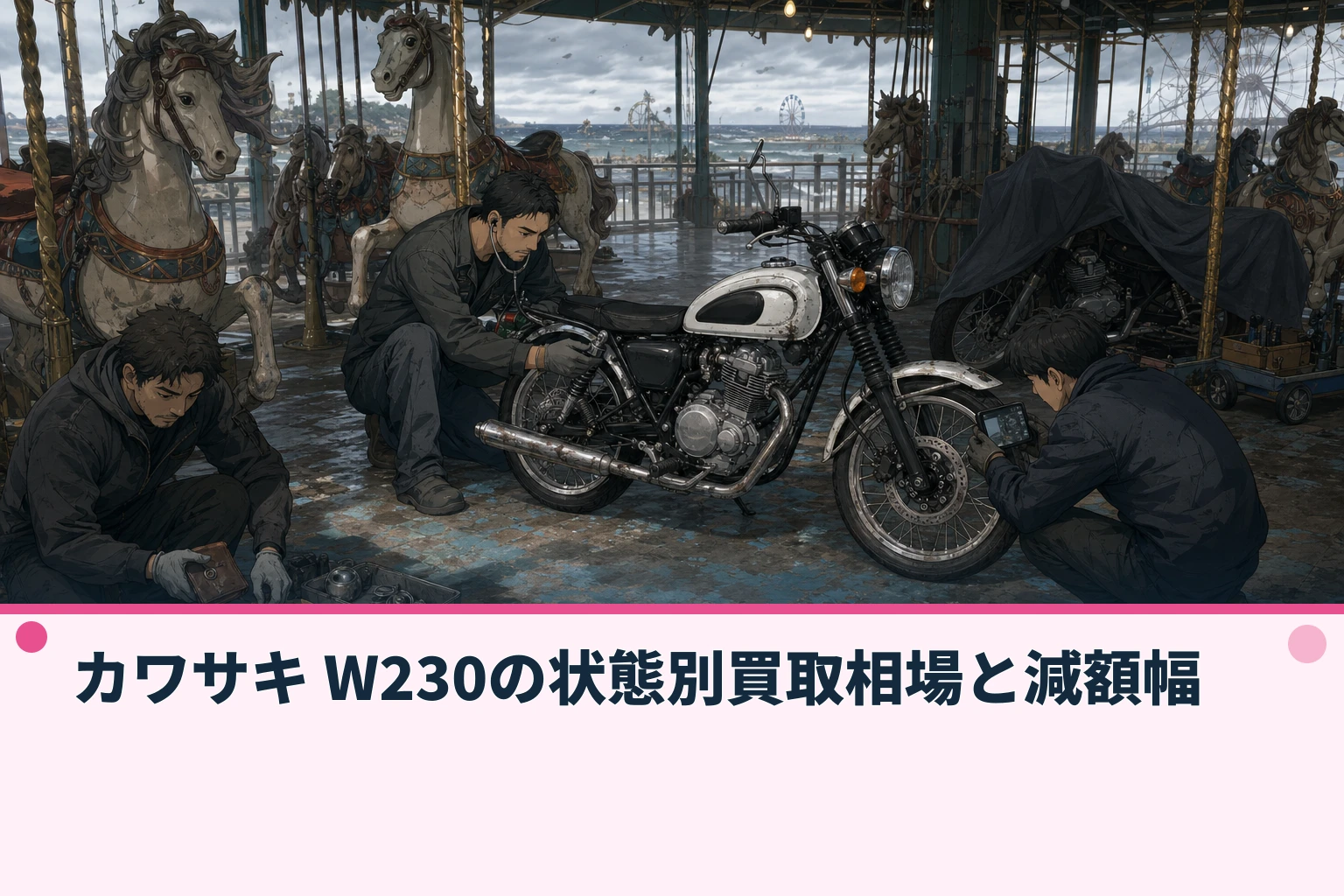 カワサキ W230の状態別買取相場と減額幅