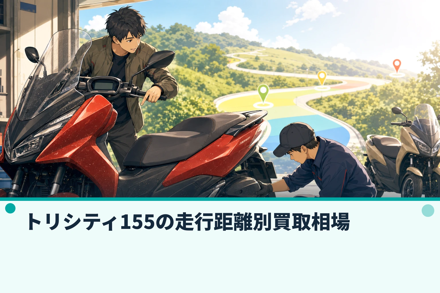 トリシティ155の走行距離別買取相場